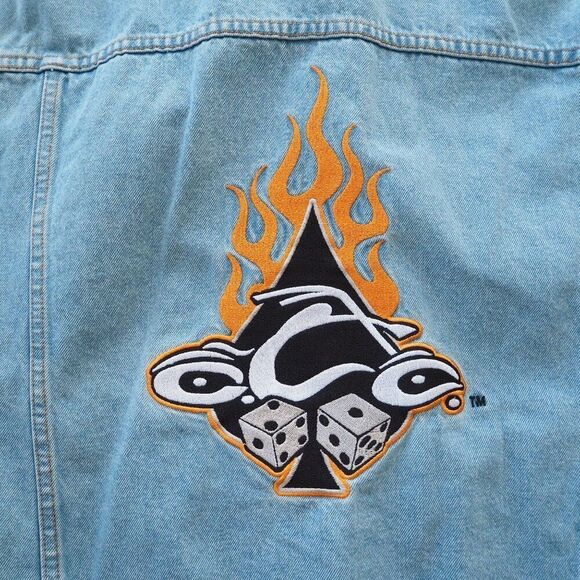 OCC Orange County Choppers Y2K Sleeveless Distressed Bikers Denim Vest Men's L - Picture 5 of 8